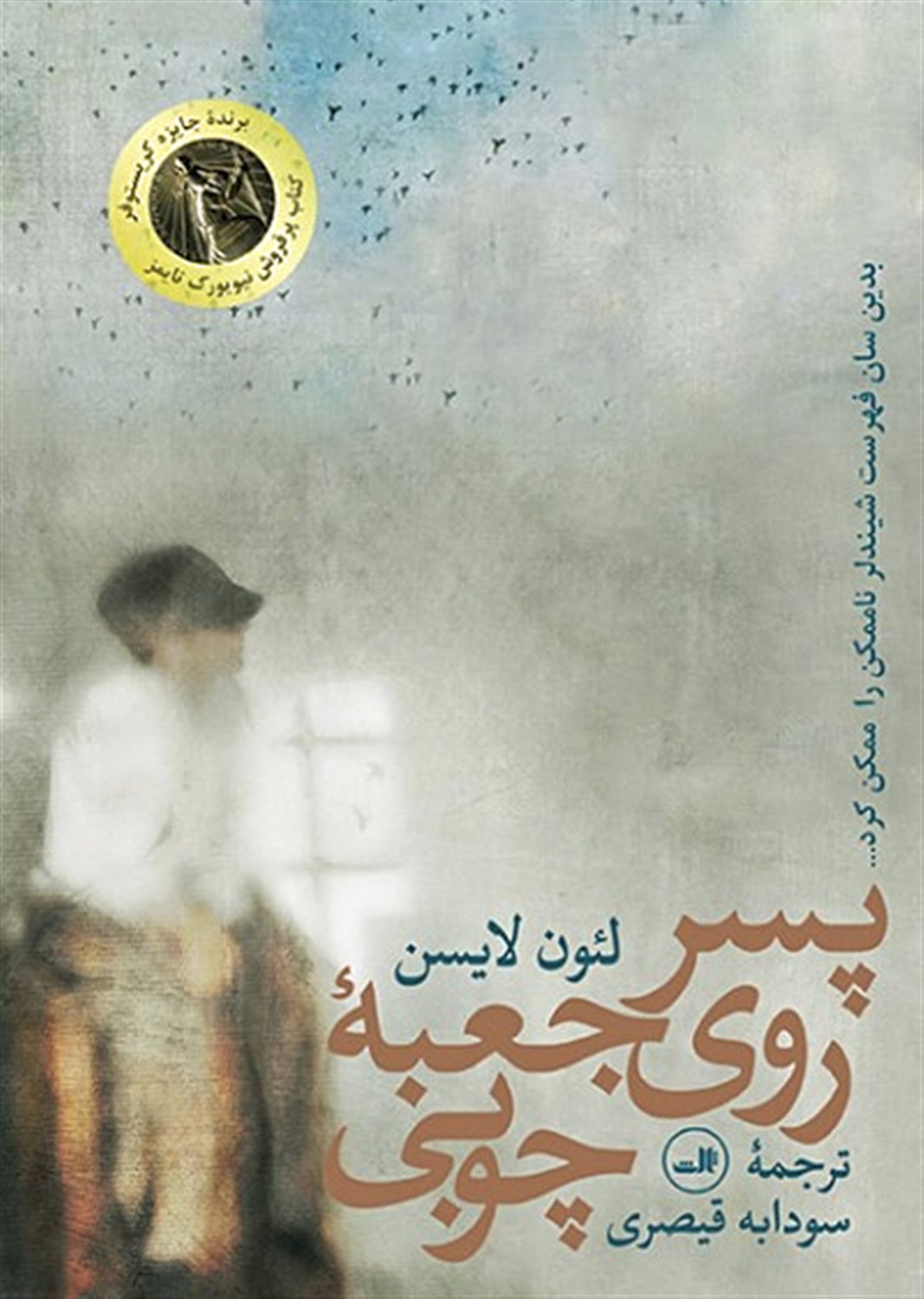 پسر روی جعبه چوبی